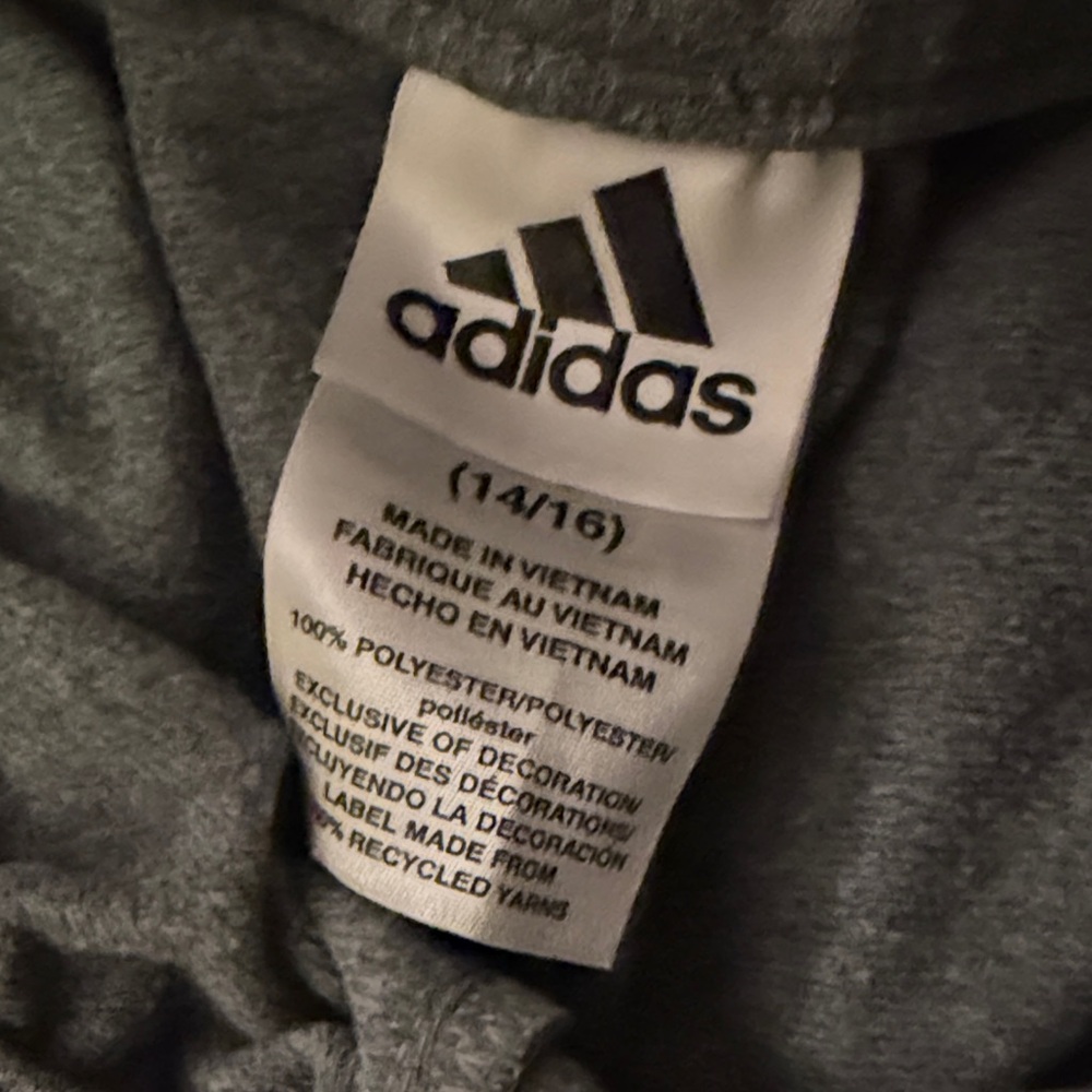 Adidas Kids Charcoal Joggers with White Stripes - Picture 2 of 5
